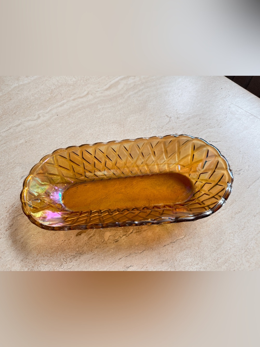 Vintage Amber Indiana Carnival Glass.
